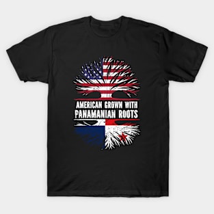 American Grown with Panamanian Roots USA Flag T-Shirt